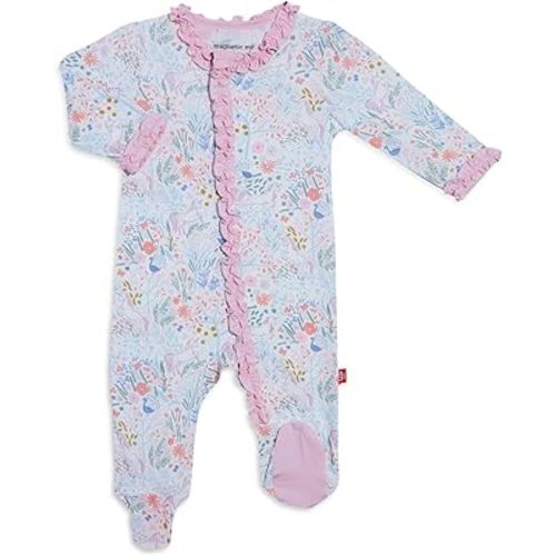 Magnetic Me - Baby Footie Pajamas | Pixie Pink Ruffle