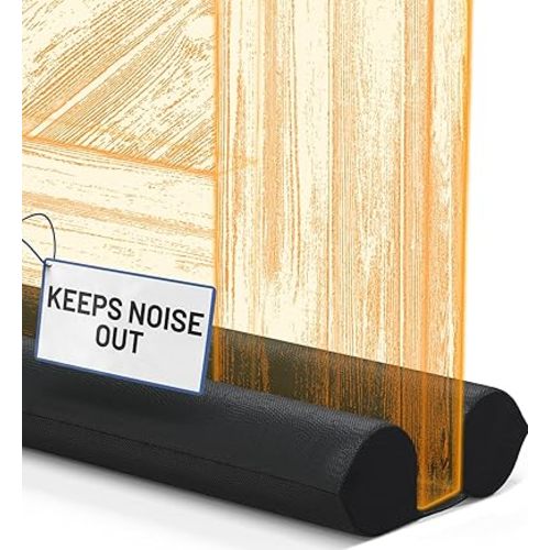 Under Door Draft Stopper, Easy Install, Fits 30-36” Doors, Reduces Air Draft, Noise & Sound | Draft Stopper for Bottom of Door, Gap Filler, Door Seal for Improved Insulation