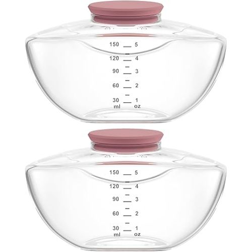 2 Pack Breastmilk Pump Storage Bottles Compatible with Momcozy Upgraded M9, Breast Milk Container, Breastfeeding Essentials, Not Original Mom Cozy Parts