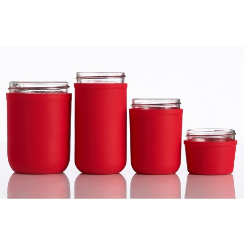 Set of 4 Silicone Mason Jar Sleeves, Insulated Mason Jar Holders, Mason-re Silicone Sleeve, Mason Jar Accessory, Gift for Mason Jar Lover