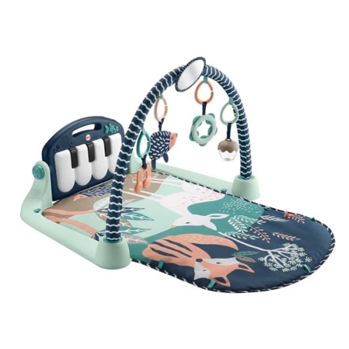 Fisher-Price Baby Playmat Kick & Play Piano Gym with Musical and Sensory Toys for Newborn to Toddler, Navy Fawn