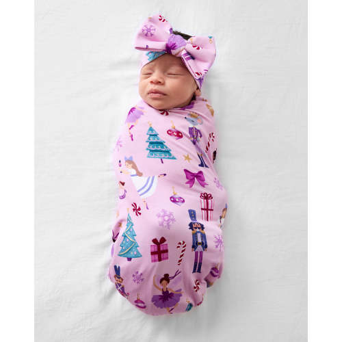 Nutcracker Ballet Swaddle & Luxe Bow Headband Set | Little Sleepies
