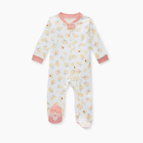 Burt's Bees Baby 100% Organic Cotton Sleep & Play Footie Pajamas - Peachy Keen, 3-6 Months