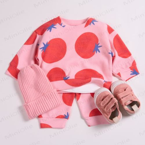 Baby Toddler Tomatoes Pink Waffle 2-piece Set