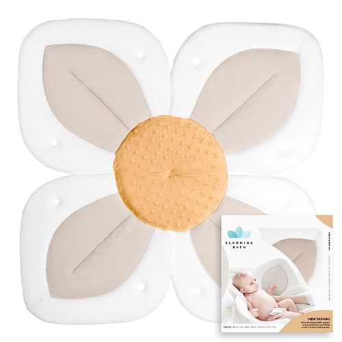 Amazon.com: Blooming Bath Baby Bath Seat - Baby Tubs for Newborn Infants to Toddler 0 to 6 Months and Up - Baby Essentials Must Haves - The Original Washer-Safe Flower Seat (Lotus, Buttercream/Honey) : Baby