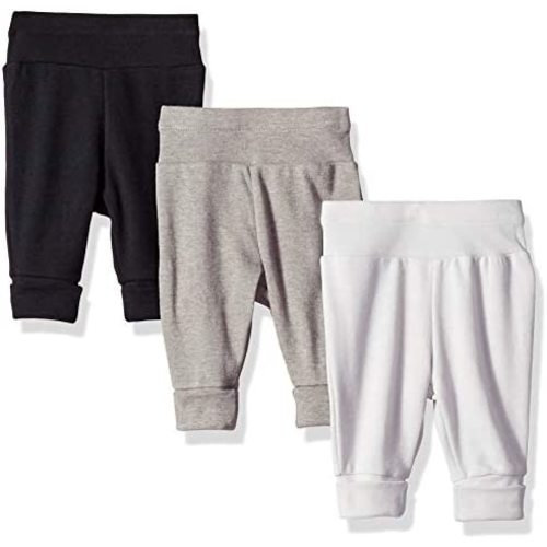 Hanes Pants, Flexy Soft Knit Pull-on Sweatpants, Stretch Joggers for Babies & Toddlers, 3-Pack