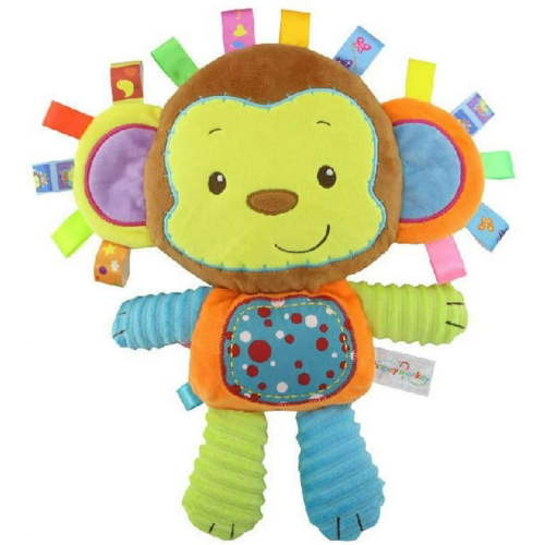 Fedpow Tag Toys for Babies, Baby Tag Toy, Baby Tags Plush Toy Lovey Soft Monkey Stuffed Aninaml Pacify Doll Soothing Sensory Taggy Toy Great Gift for Newborn/Infant/Toddler