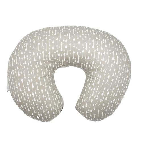 LAT Nursing Pillow for Breastfeeding,100% Cotton Removable Cover,Ergonomic Breast Feeding Pillows for Mom and Baby,Machine Washable(Gray Arrow)