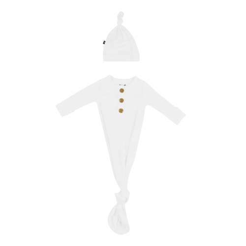 Knotted Gown with Hat Set in Cloud | Kyte Baby