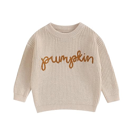 Cable Knit Embroidery Oversized Sweatshirt - Cream White-pumpkin