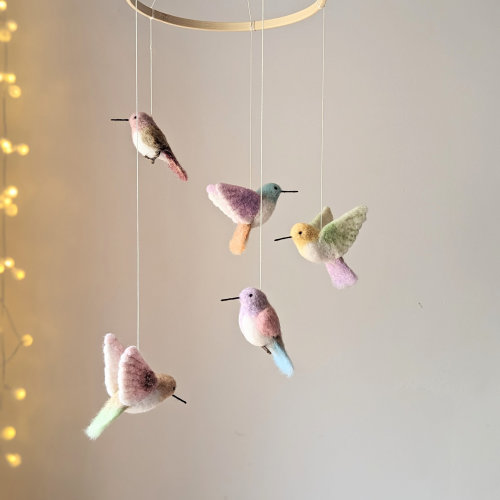 Nursery mobile girl, Crib mobile girl, Nature nursery, Birds baby shower, Hummingbirds mobile, Bird baby mobile, Oh girl baby shower, Nature