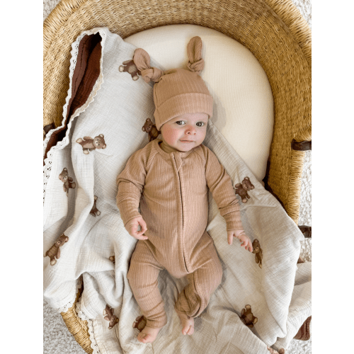Zip Romper | Teddy Rib Pointelle (NO FRILL) – Little and Fern