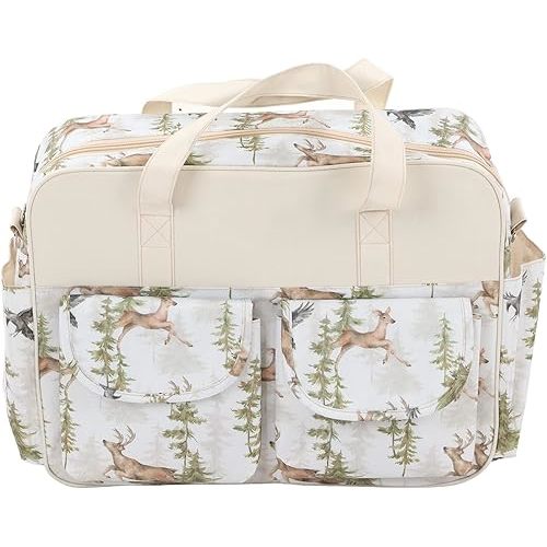Nappy Changing Bags, Bump Resistant Diaper Bag Backpack Waterproof for Mom and Dad (Forest Elk)