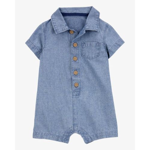 Baby Chambray Polo Romper - Carter's | Carter's