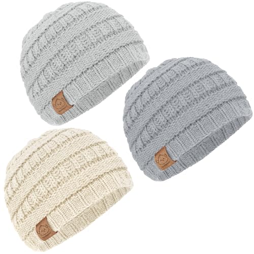 3-Pack Baby Beanies for Boys, Girls - Stretchy Knit Baby Hats, Cute Newborn & Toddler Winter Hat