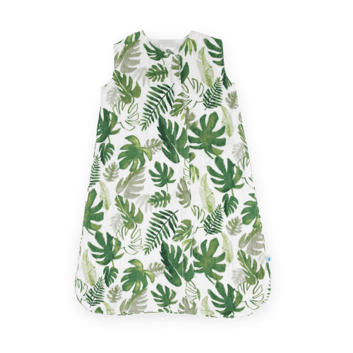 Cotton Muslin Sleep Bag Size M, L, or XL - Tropical Leaf