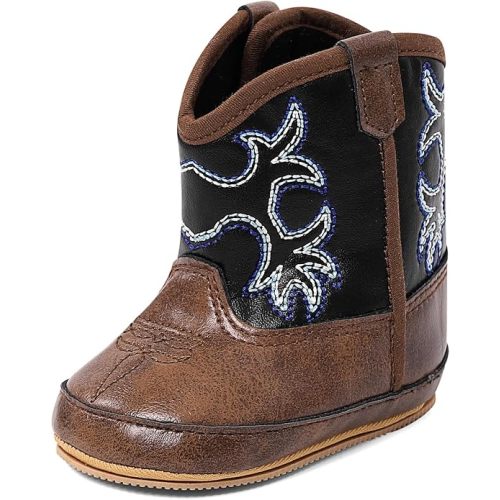 MK MATT KEELY Baby Boys Girls Cowboy Boots Infant Western Boots Toddler Soft Sole Non-Slip Round Toe Bootie Newborn First Walker Crib Shoes