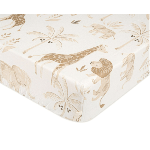 Kendi Fitted Crib Sheet (Safari Animal)