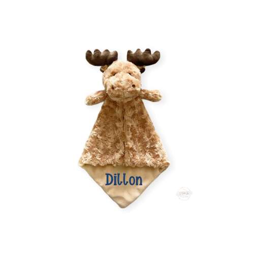 Personalized Baby Animal Lovey, Moose Baby lovey, Personalized Baby Blanket Sleep Toy