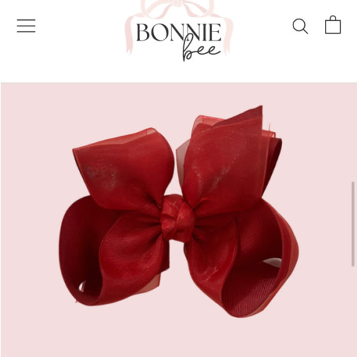 Cranberry Layered Organza/Grosgrain Bow