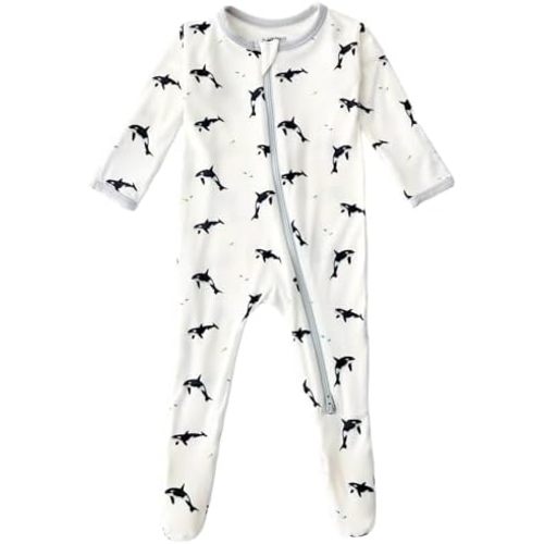 Soft Baby Bamboo Viscose Footie Pajamas, Zipper Closure, 0-24 Months