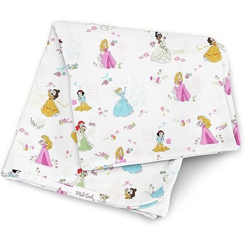 Milk Snob Disney Princess Baby Girl Swaddle Blanket, Soft Receiving, Security Bed and Play Blanket, Toddler and Infant Baby Bedding Registry and Shower Gifts, Newborn Essentials, 35x35