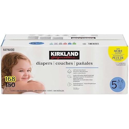 Kirkland Signature Diapers, Size 5 (168 Count)