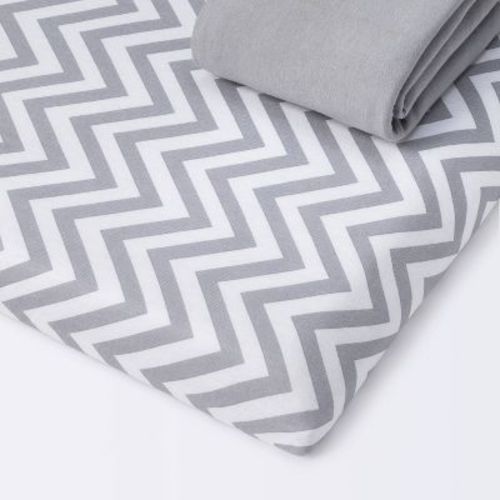 Fitted Play Yard Jersey Sheet - Cloud Island™ Chevron/gray 2pk