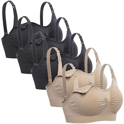 Lataly Womens Seamless Nursing Bra Sleeping Maternity Bralette for Breastfeeding Pack of 3