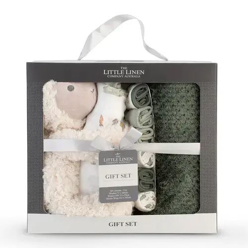The Little Linen Co. Gift Set Farmyard Lamb | Baby Bunting AU