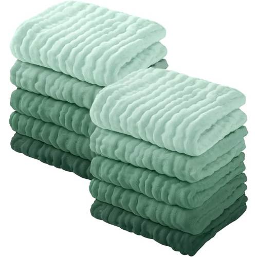 Organic baby washcloths green ombré