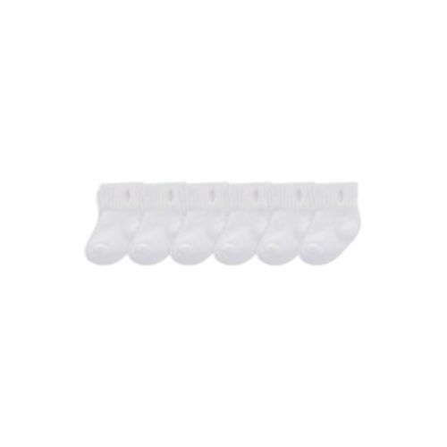 Polo Baby Girls Sports Quarter Socks - 6 Pack White