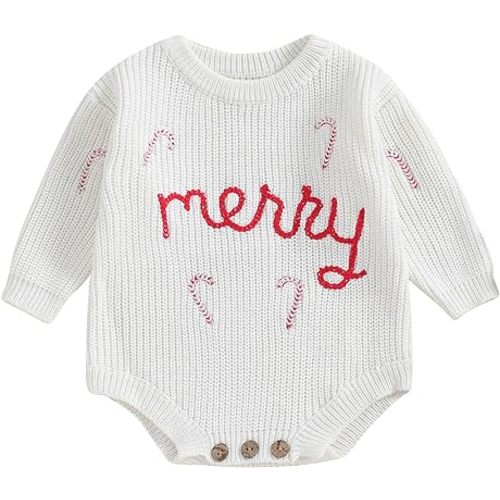 FYBITBO Baby Girl Boy Sweater Knit Oversized Pullover Sweatshirt Romper Onesie Warm Fall Winter Clothes Outfit Newborn
