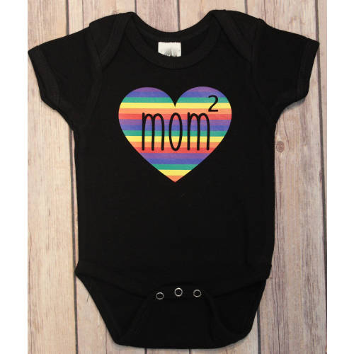 Mom Squared, two mommies, 2 mommies, gay baby, 2 moms, 2 mommy, two moms, lgbt baby shirt, gay pride baby shirt, gay pride baby, gay mommy