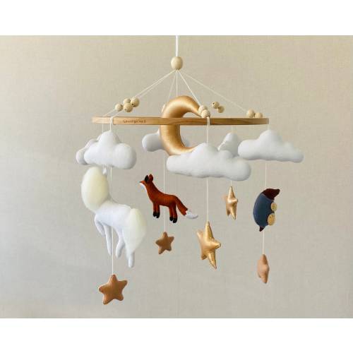 Boy, horse, mole and fox mobile, baby girl mobile, baby mobile boy, hanging mobile, baby shower gift, mobile based on the book, horse mobile