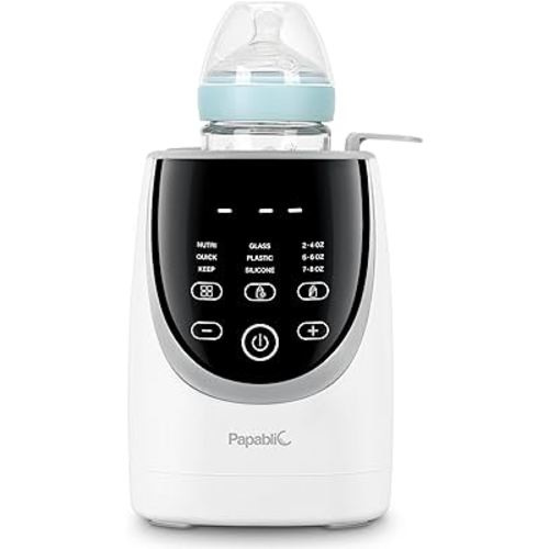 Papablic Swirlable Bottle Warmer, Baby Bottle Warmer with Shake Function for Breastmilk and Night Feeds, Uniform Heating for Nutrient Preservation, Smart Temperature Control, Automatic Shut-Off