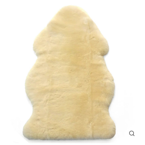 Sheepskin Rug for Babies, 100% Natural, Shorn Lambskin Wool, 2 x 3 Feet, Flax
