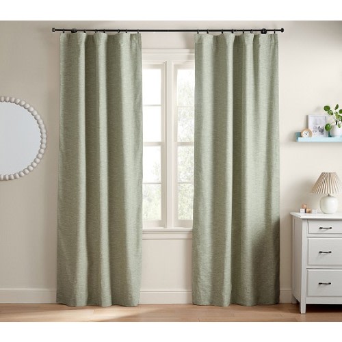 Evelyn Linen Kids Blackout Curtain | Pottery Barn Kids