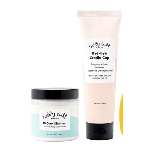 TUBBY TODD Cradle Cap Baby Hair Treatment Kit - Includes Bye-Bye Cradle Cap Gel, Cradle Cap Silicone Brush, & 3.5oz All Over Ointment - Gentle for Babies’ Sensitive Skin