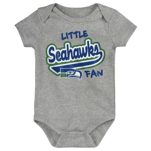 Newborn & Infant Seattle Seahawks Heather Gray Retro Little Baller Bodysuit