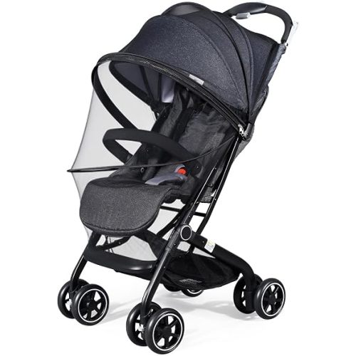 Mosquito Net for Stroller, Universal Bug Net for Stroller, Car Seats, Bassinets, Cradles, Mini Cribs, Quick-Release Double Zipper, Breathable & Foldable Netting Cover for Baby