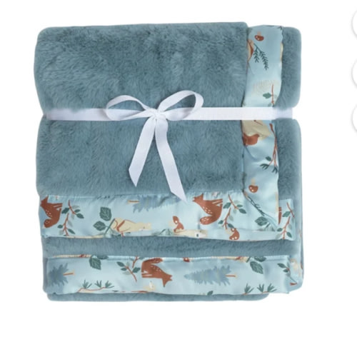 Modern Moments Manta de Felpa para Bebé y Niño Pequeño by Gerber con Ribete Satinado, Osos Azules