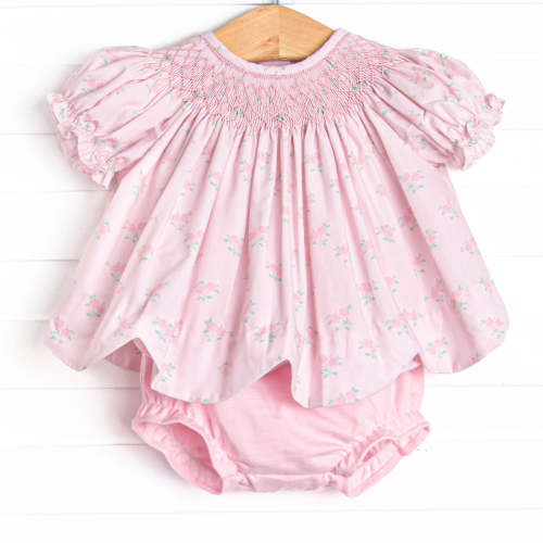 Reagan's Roses Smocked Diaper Set, Pink – Stitchy Fish