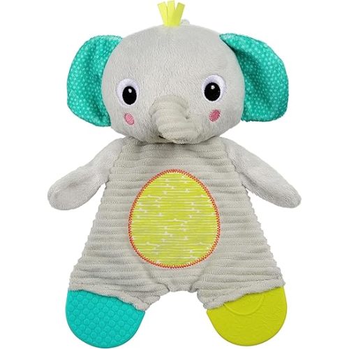 Bright Starts Snuggle & Teethe BPA-free Crinkle Teething Plush Baby Toy - Elephant