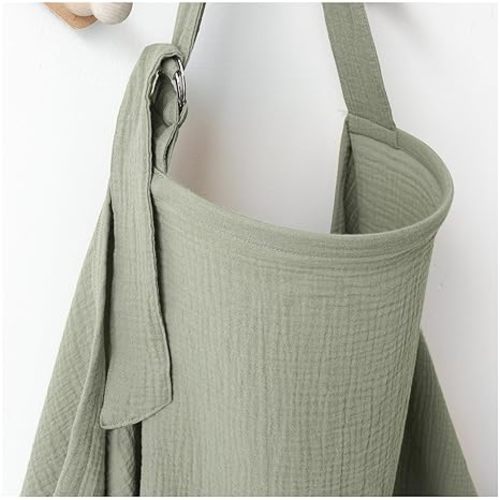 MairMore Muslin Nursing Covers for Breastfeeding, Privacy Breast Feeding Cover with Arch Neckline for Mom and Baby, Breathable 100% Cotton Nursing Apron Multi-use Stroller Cover