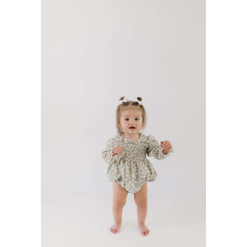 Ruffle Romper | French Gray Floral