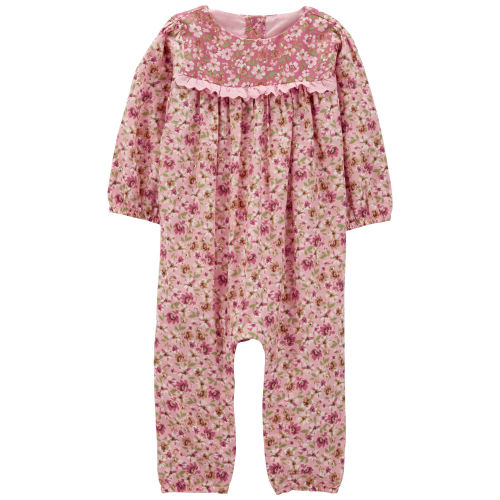 Baby Floral Print Eyelet Trim Jumpsuit - OshKosh | Carter's