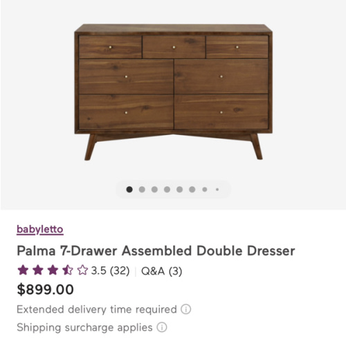 Palma 7-Drawer Assembled Double Dresser | Babyletto - Natural Walnut