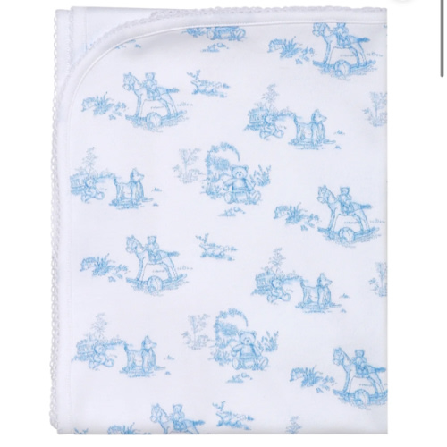 Blue Toile Blanket