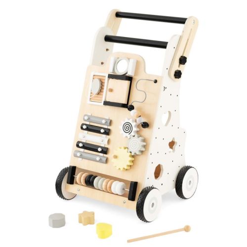 Costway Wooden Baby Push And Pull Learning Activity Walker With Double Handles